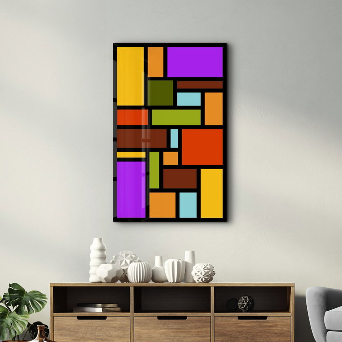Wallity Pintura Decorativa de Vidrio Templado Multicolor 46 x 72 cm